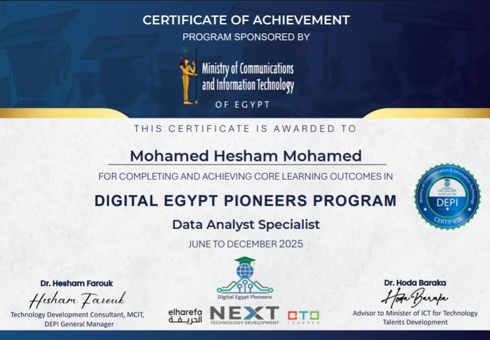 DEPI Certificate